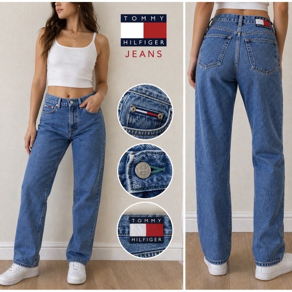 Tommy Hilfiger Denim - Vintage Tommy Hilfiger Jeans Womens 9 30x29 ACTUAL Straight Leg Logo 90s Y2K